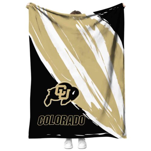 colorado buffaloes brushstrokes gold white blanket best selling
