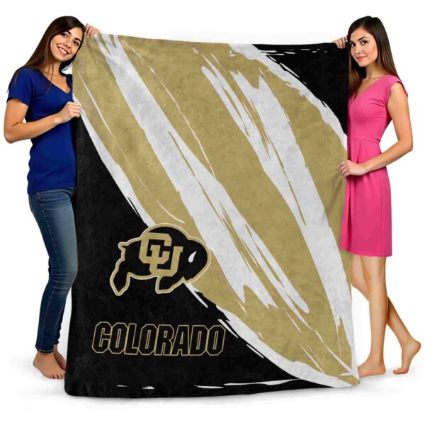 colorado buffaloes brushstrokes gold white blanket fashion forward