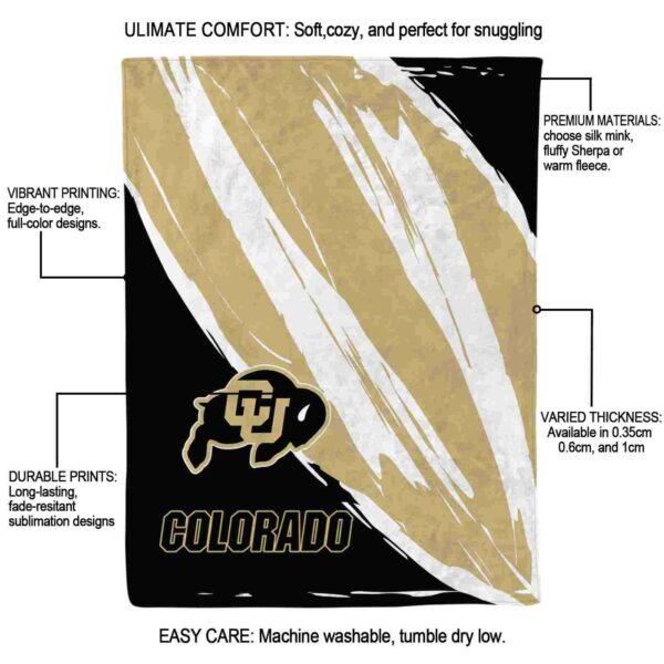 colorado buffaloes brushstrokes gold white blanket new arrival