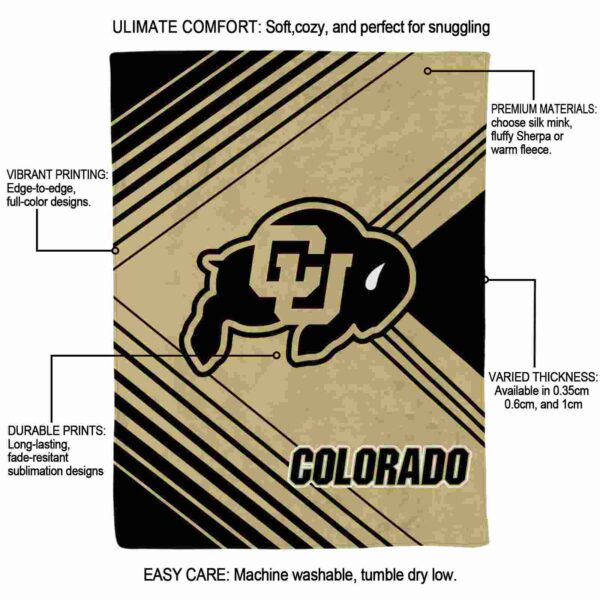 colorado buffaloes diagonal stripes gold blanket new arrival