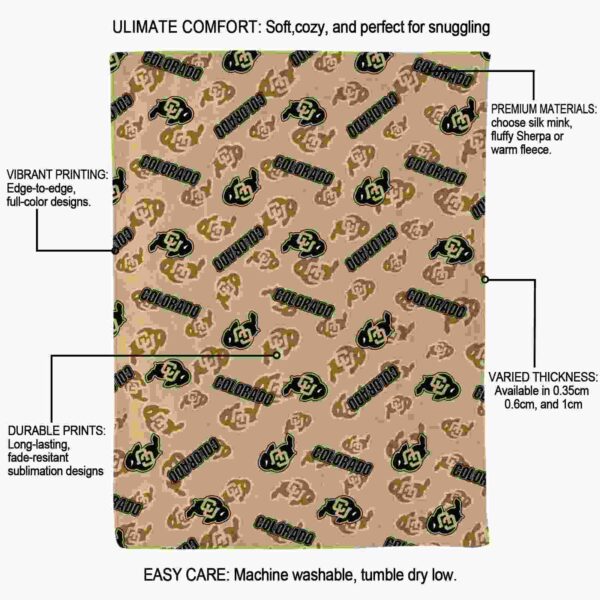 colorado buffaloes diehard fans gold blanket new arrival