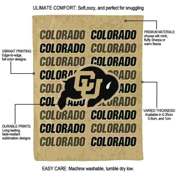 colorado buffaloes fan pride gold blanket new arrival