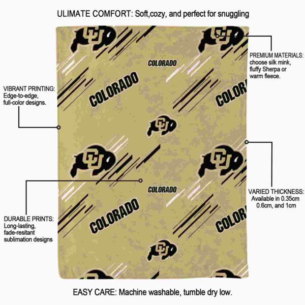 colorado buffaloes fan spirit gold blanket new arrival