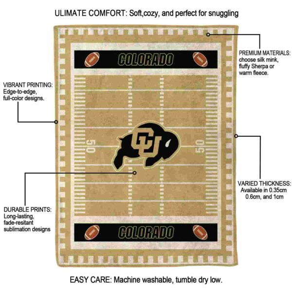 colorado buffaloes football field gold blanket new arrival