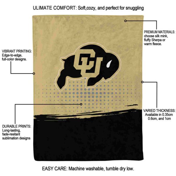 colorado buffaloes gradient dots gold blanket new arrival