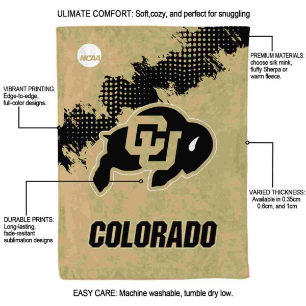 colorado buffaloes grunge texture gold blanket new arrival