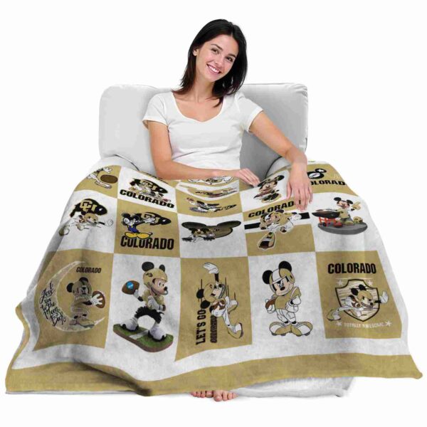 colorado buffaloes mickey minnie gold white blanket latest model