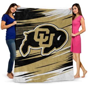 colorado buffaloes paint streaks gold white blanket fashion forward