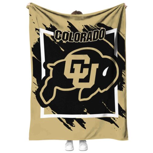 colorado buffaloes splatter effect gold blanket best selling
