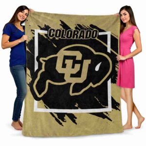 colorado buffaloes splatter effect gold blanket fashion forward