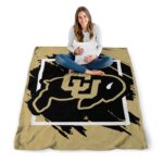 colorado buffaloes splatter effect gold blanket high quality