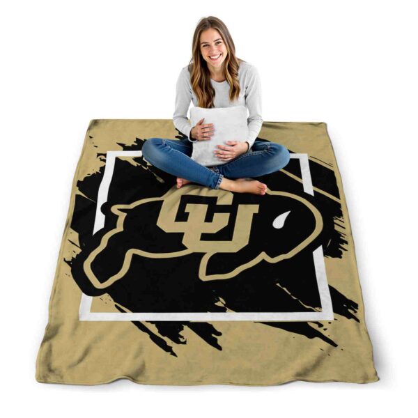colorado buffaloes splatter effect gold blanket high quality