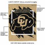 colorado buffaloes splatter effect gold blanket new arrival