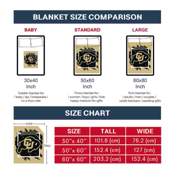 colorado buffaloes splatter effect gold blanket trendy