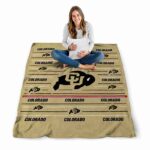 colorado buffaloes striped pattern gold blanket high quality