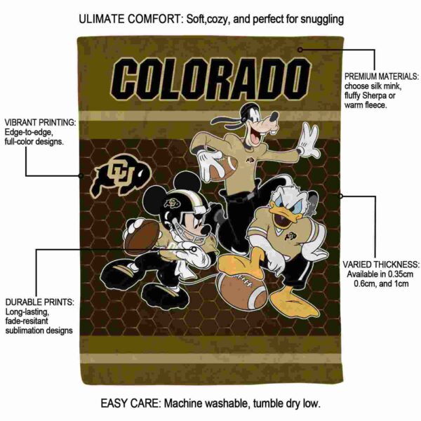 colorado buffaloes three musketeers gold blanket new arrival