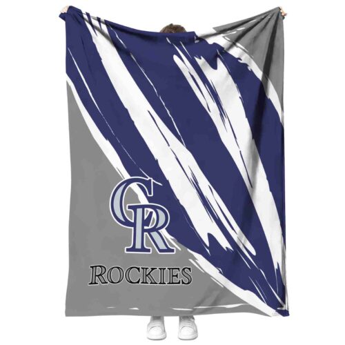 colorado rockies brushstrokes blue white blanket best selling
