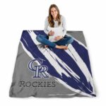 colorado rockies brushstrokes blue white blanket high quality