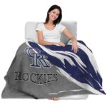 colorado rockies brushstrokes blue white blanket latest model