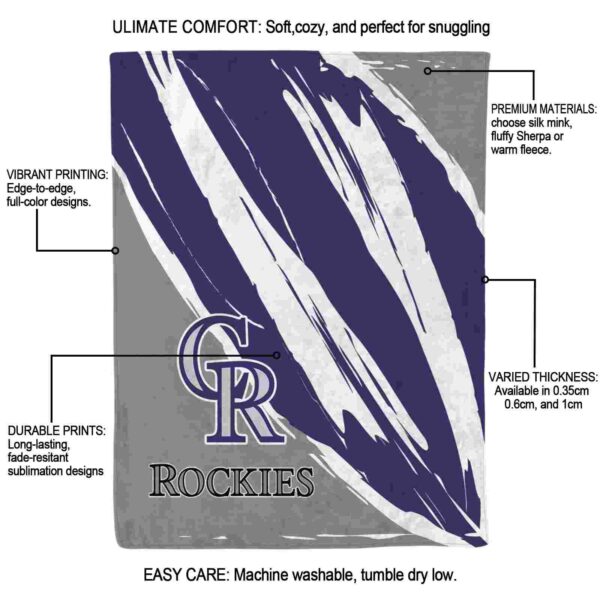 colorado rockies brushstrokes blue white blanket new arrival