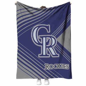 colorado rockies diagonal stripes blue blanket best selling