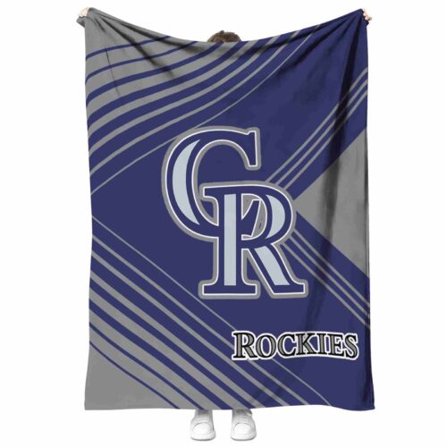colorado rockies diagonal stripes blue blanket best selling