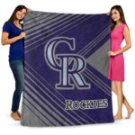 colorado rockies diagonal stripes blue blanket fashion forward