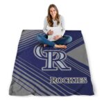 colorado rockies diagonal stripes blue blanket high quality