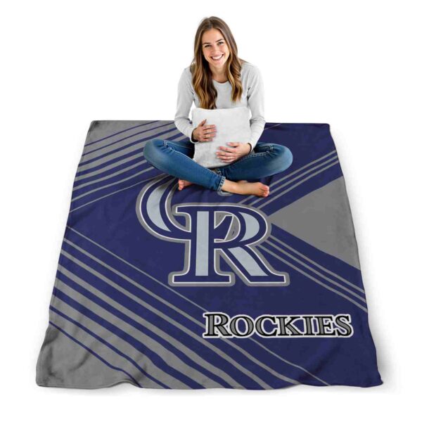 colorado rockies diagonal stripes blue blanket high quality