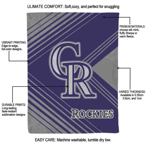 colorado rockies diagonal stripes blue blanket new arrival