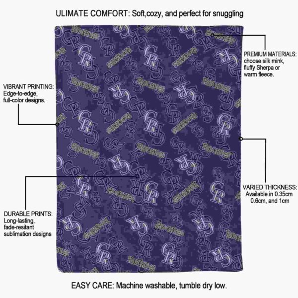colorado rockies diehard fans blue blanket new arrival