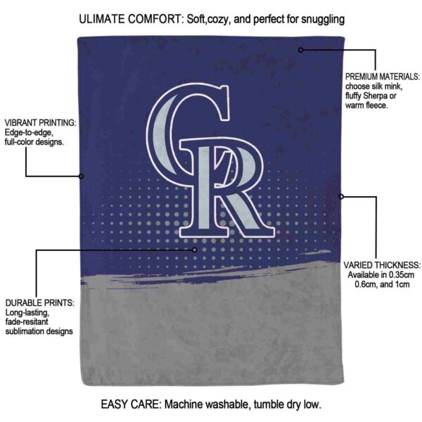 colorado rockies gradient dots blue blanket new arrival