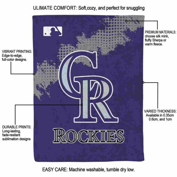 colorado rockies grunge texture blue blanket new arrival