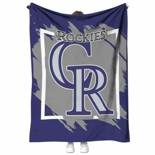 colorado rockies splatter effect blue blanket best selling