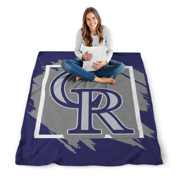 colorado rockies splatter effect blue blanket high quality