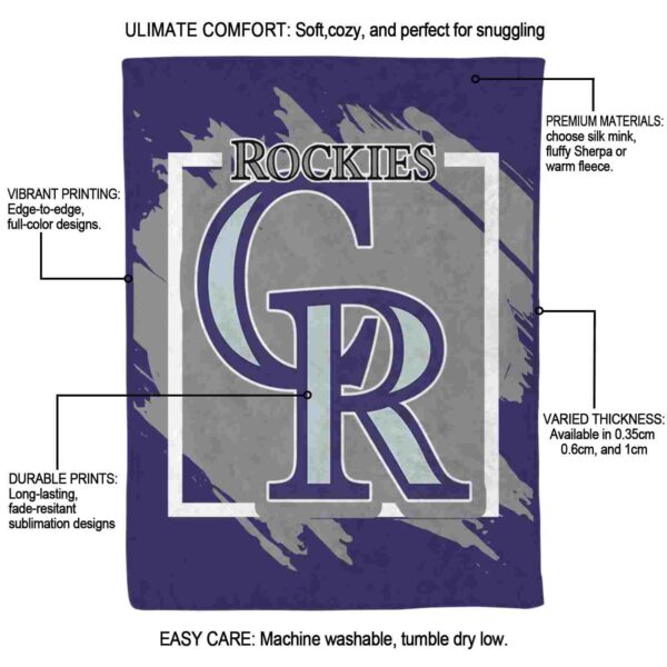colorado rockies splatter effect blue blanket new arrival