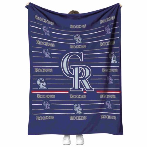colorado rockies striped pattern blue blanket best selling