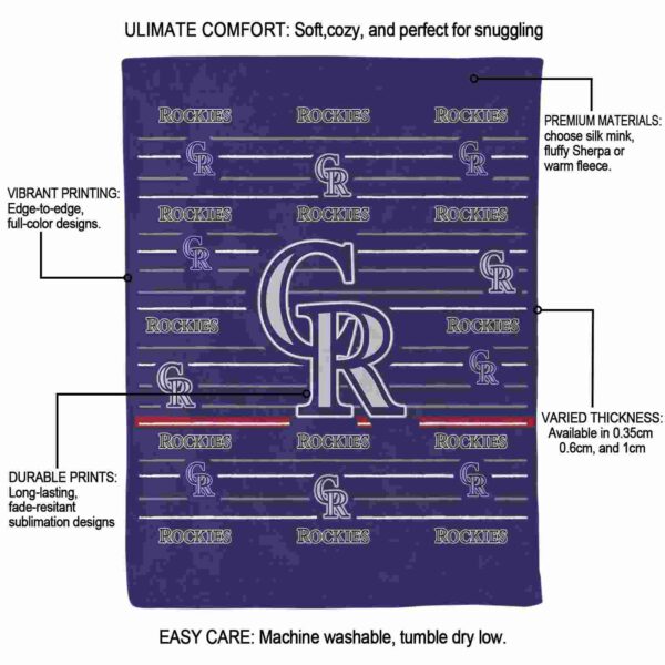 colorado rockies striped pattern blue blanket new arrival