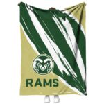 colorado state rams brushstrokes green white blanket best selling