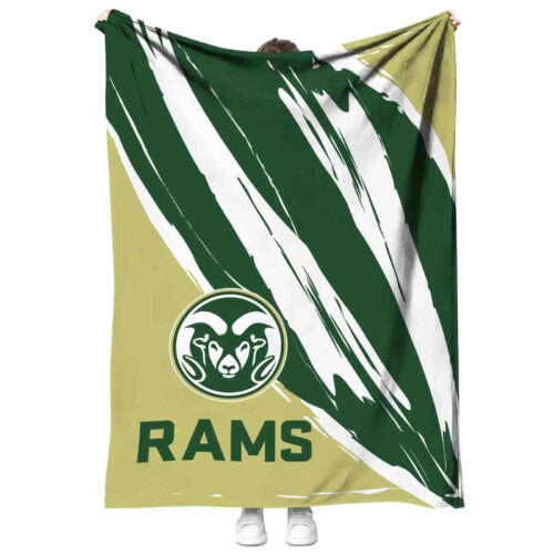 colorado state rams brushstrokes green white blanket best selling