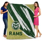 colorado state rams brushstrokes green white blanket best selling