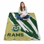 colorado state rams brushstrokes green white blanket best selling