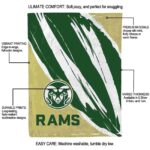 colorado state rams brushstrokes green white blanket best selling