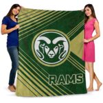 colorado state rams diagonal stripes green blanket best selling