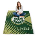 colorado state rams diagonal stripes green blanket best selling