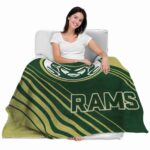 colorado state rams diagonal stripes green blanket best selling