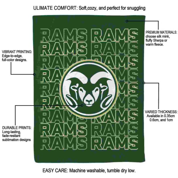 colorado state rams fan pride green blanket new arrival