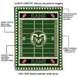 colorado state rams football field green blanket best selling