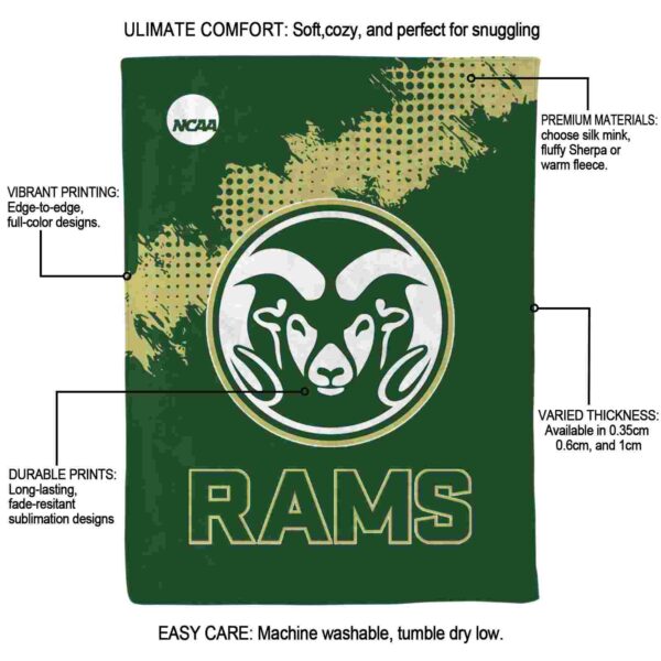 colorado state rams grunge texture green blanket new arrival