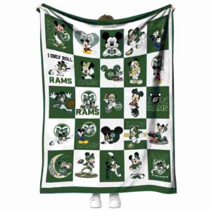 colorado state rams mickey minnie green white blanket best selling